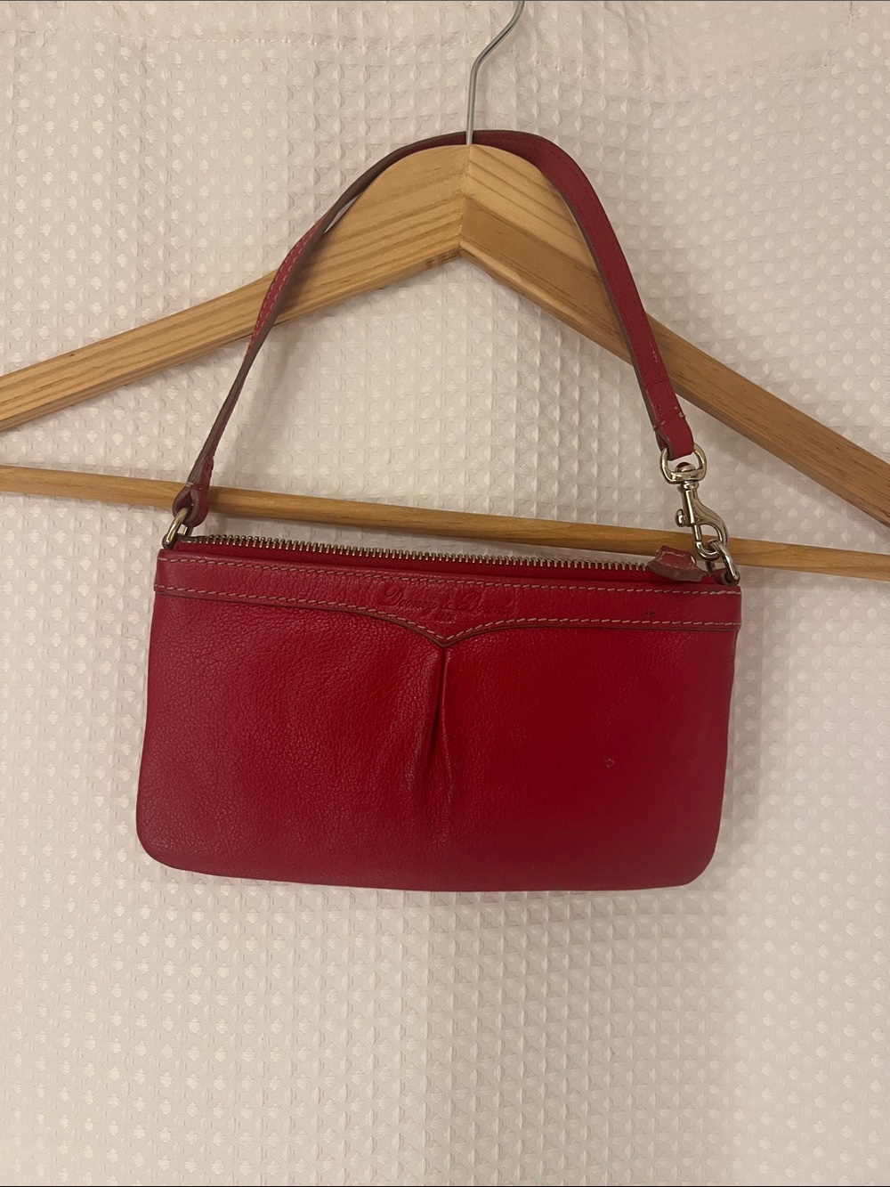 Dooney & Bourke Red Leather Wristlet Clutch